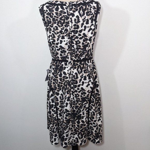 NWT Adrianna Papell Leopard Animal Print Dress - Mesh Piping size 10 - Picture 6 of 11